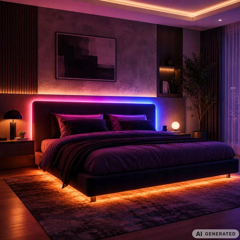 RGB LED pás 10 m 2835, 12 V, s aplikáciou, ovládačom a Music Sync