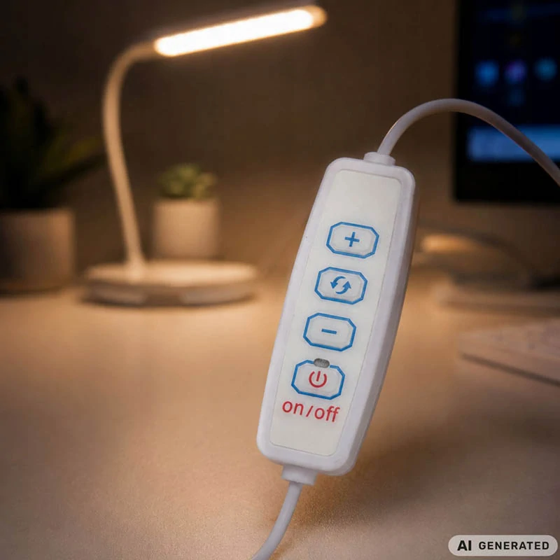 LED stolná lampa s 3 farbami svetla a 10 úrovňami jasu