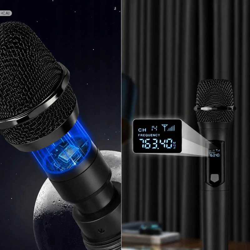 Bezdrôtové mikrofóny 2 ks s prijímačom pre karaoke, vystúpenia a prezentácie