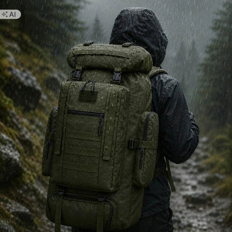 Turistický batoh 100 l na trekking a viacdňové výpravy tmavozelený