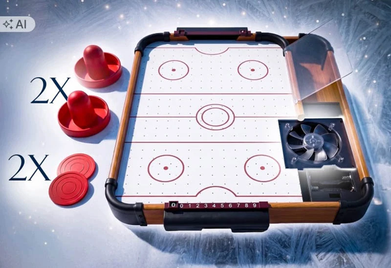 Prenosný stolný air hockey 68 × 36 cm