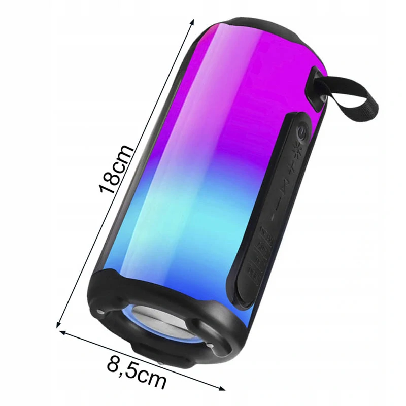Prenosný Bluetooth reproduktor s RGB osvetlením, FM rádiom, USB a microSD