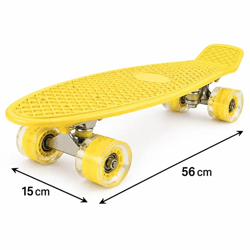 Detský skateboard Fishboard 56 cm so svietiacimi LED kolieskami