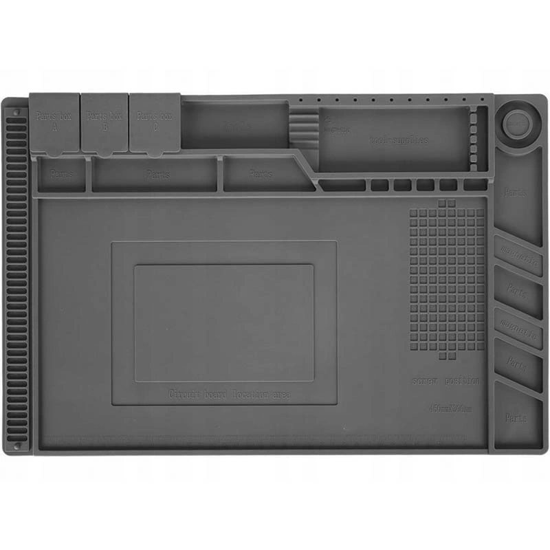Silikónová servisná podložka na spájkovanie 45 × 30 cm sivá