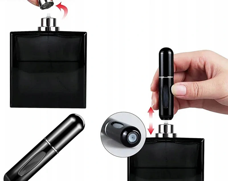 Cestovný atomizér na parfumy 5 ml čierny