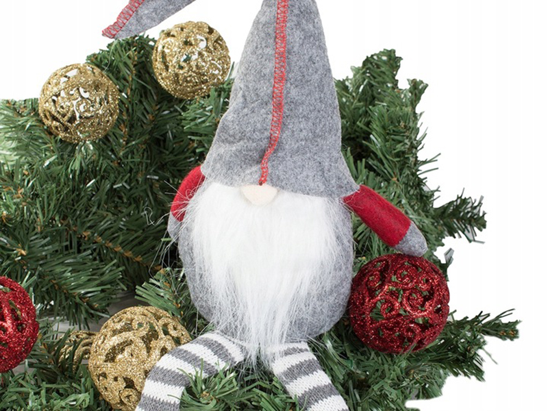 Zelený vianočný škriatok s visiacimi nohami 50cm