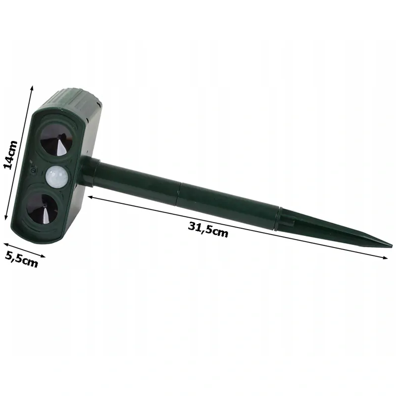 Solárny ultrazvukový plašič zvierat