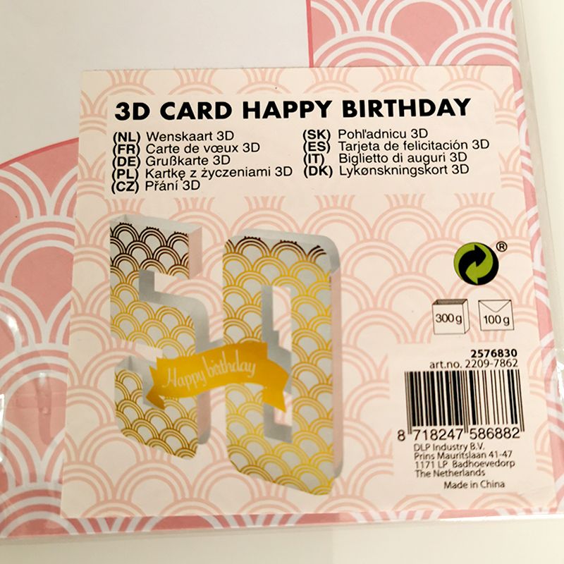 3D karta Happy birthday 50
