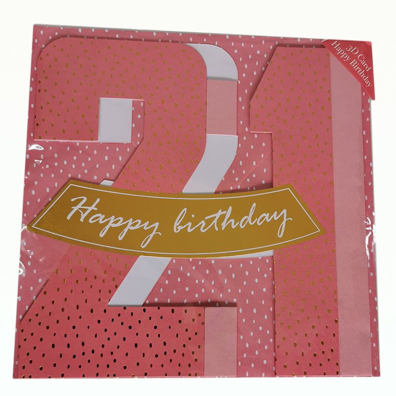 3D karta Happy birthday 21