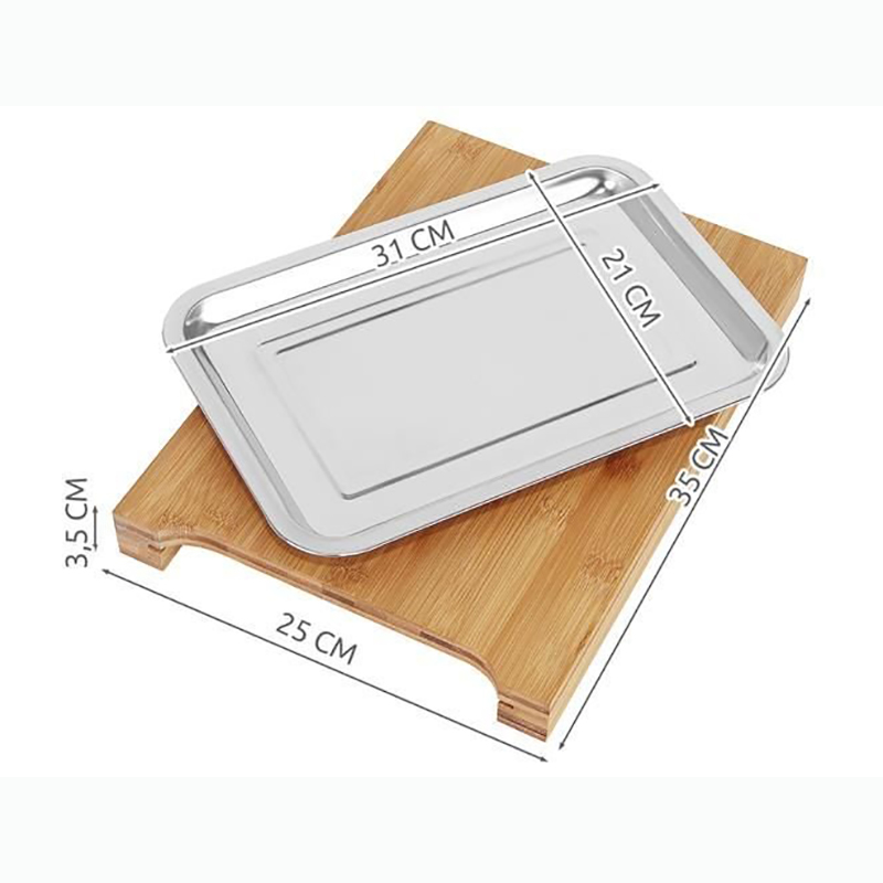 Krájacia doska bambusová s táckou