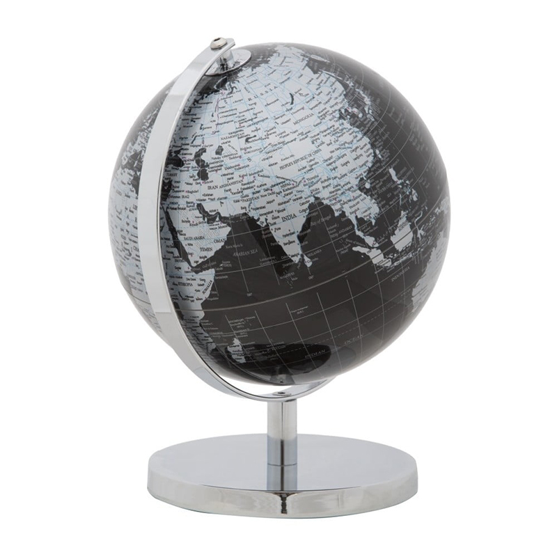 Glóbus na kovovom podstavci black/silver