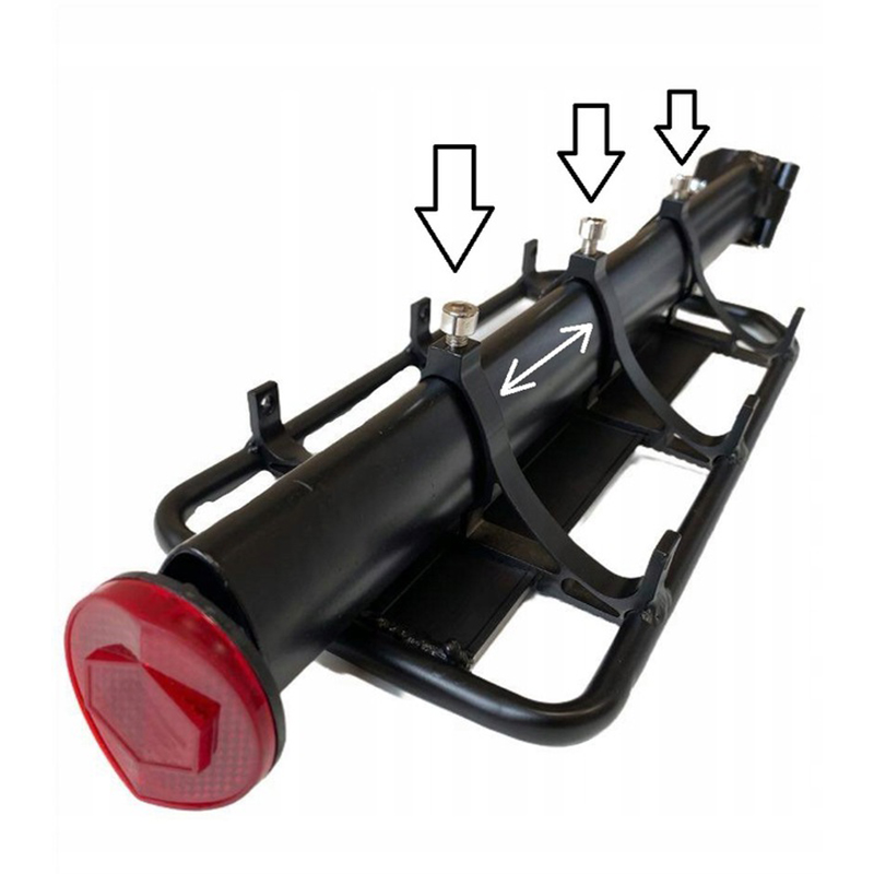 Zadný nosič na bicykel hliníkový s odrazovým svetlom