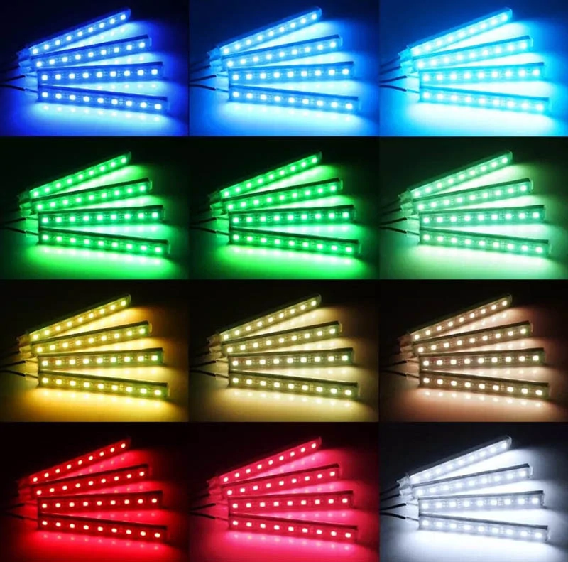 Osvetlenie interiéru auta RGB s diaľkovým ovládačom