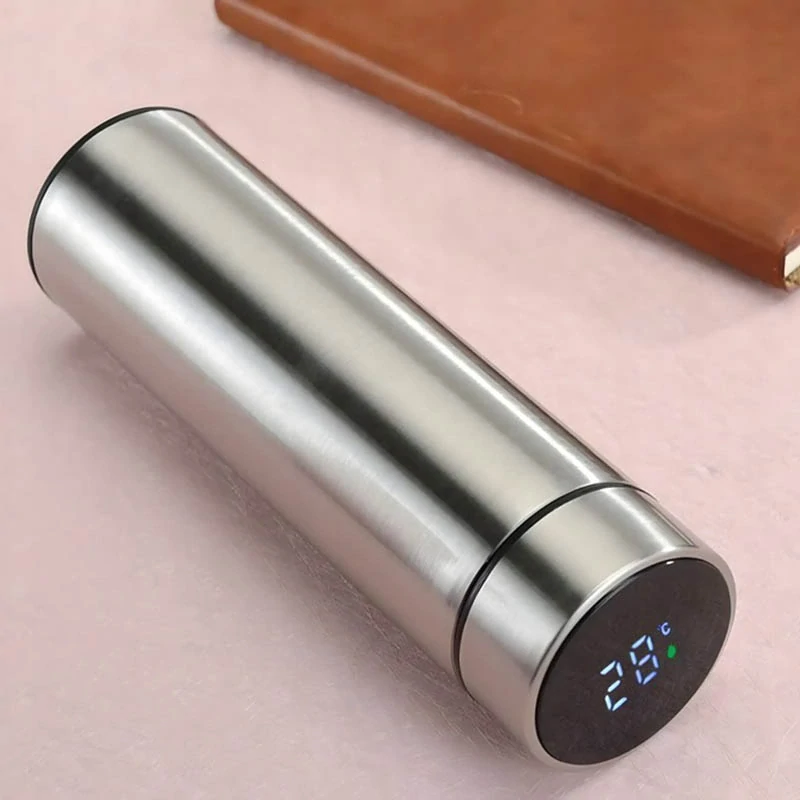 Inteligentný termohrnček s displejom 500ml strieborný