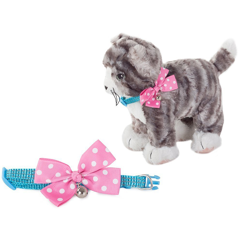 Obojok s mašľou a zvončekom šírka 1 cm