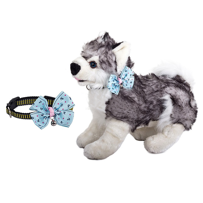 Obojok s mašľou a zvončekom šírka 1,5 cm