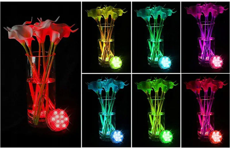 Vodotesná 10LED RGB bazénová lampa s ovládačom