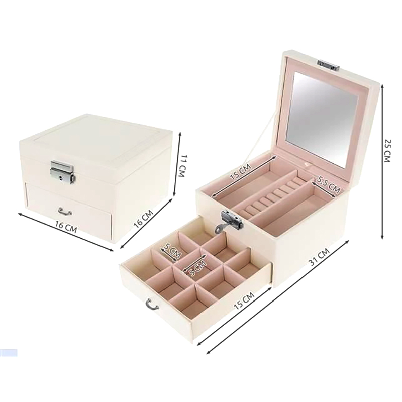 Beautylushh - Kufrík na šperky biely