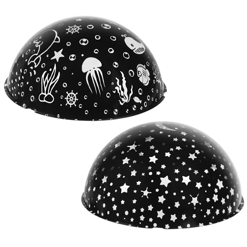 Nočná lampa s projektorom čierna
