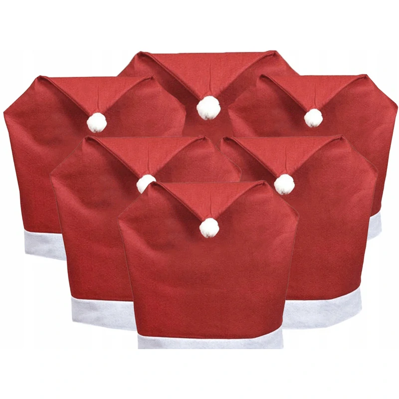Poťahy na stoličku červené Mikuláš (sada 6ks)
