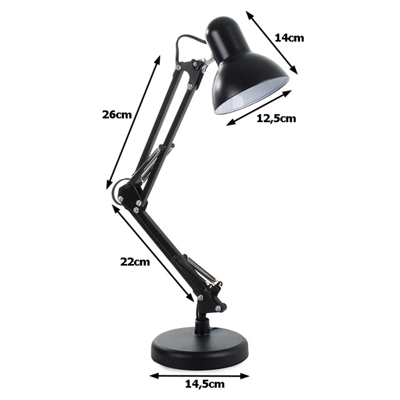 Nastaviteľná stolná lampa čierna