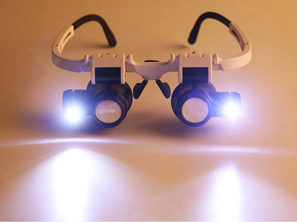 Okuliare hodinárske LED – lupa so zväčšením 8× až 23×