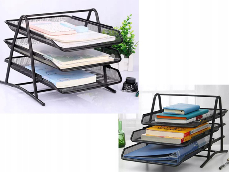 Kovový organizér s 3 zásuvkami na dokumenty