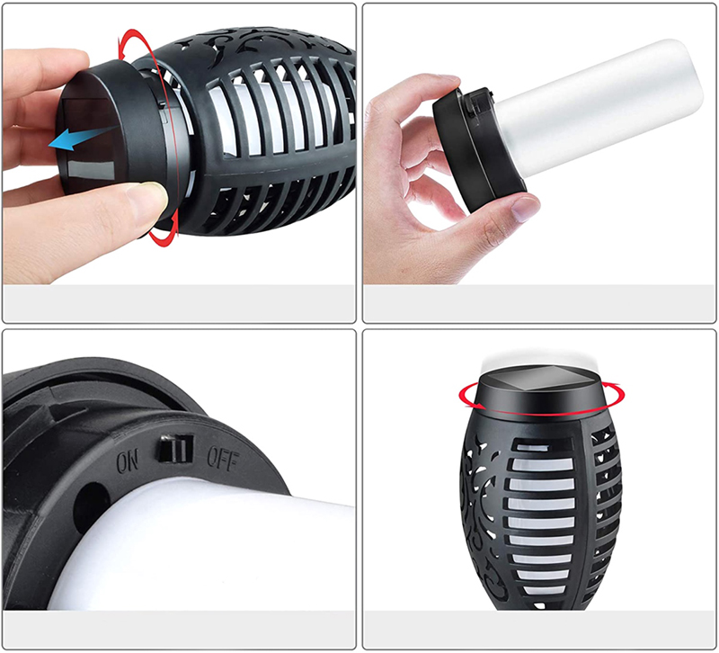 Solárna LED lampa - pochodeň