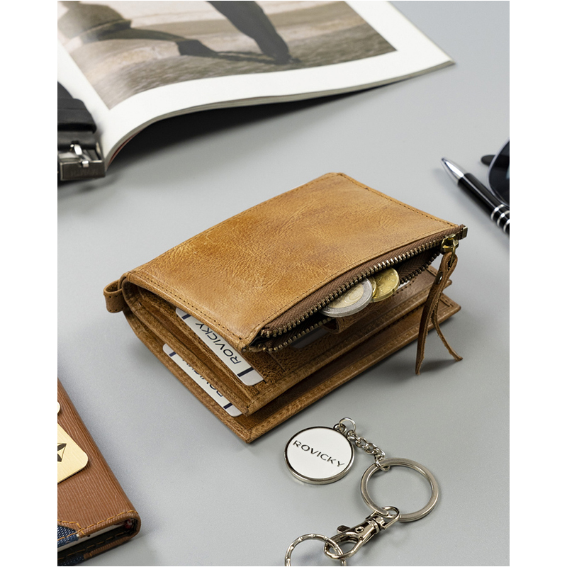 Rovicky N1227-RHP - Peňaženka pánska kožená tan