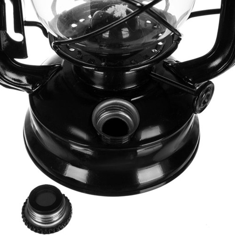 Petrolejová lampa 24cm čierna
