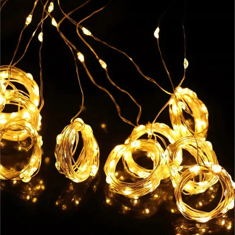 Svetelný záves 300 LED teplá biela USB 5V