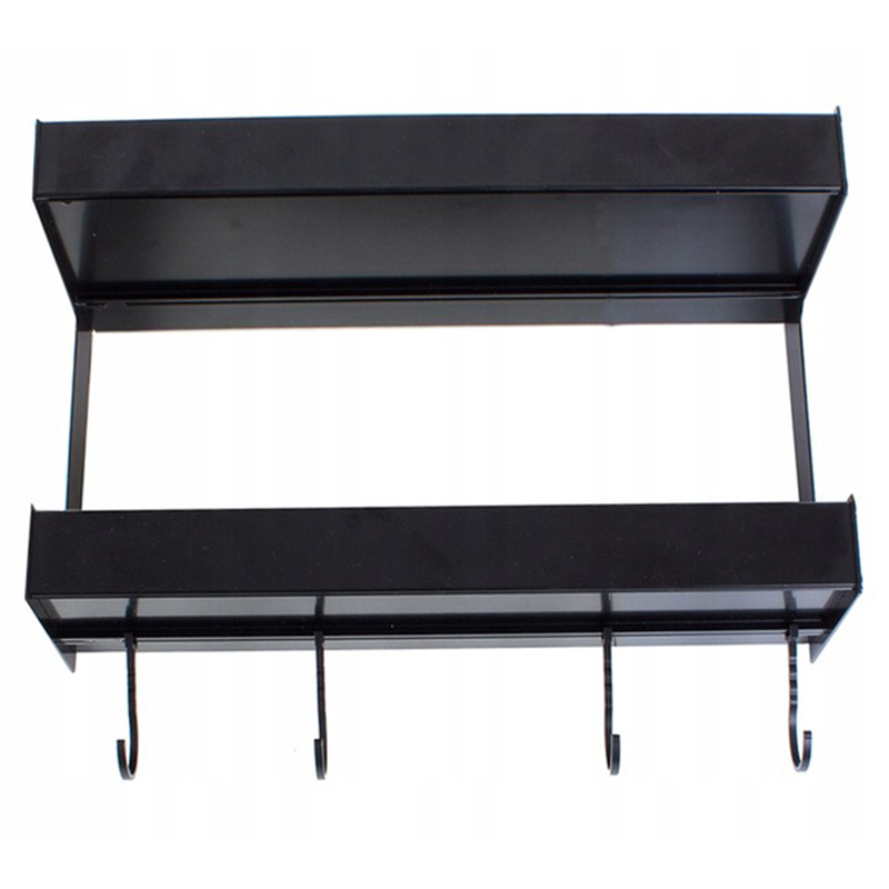 Kuchynská polička dvojitá s háčikmi