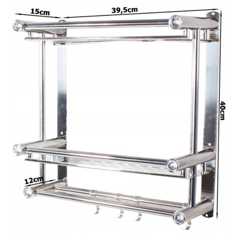 Nástenná polička do kúpeľne dvojposchodová