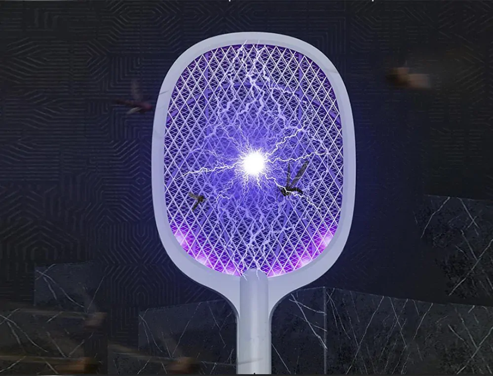 Elektronická UV plácačka na muchy, ovady, komáre zelená