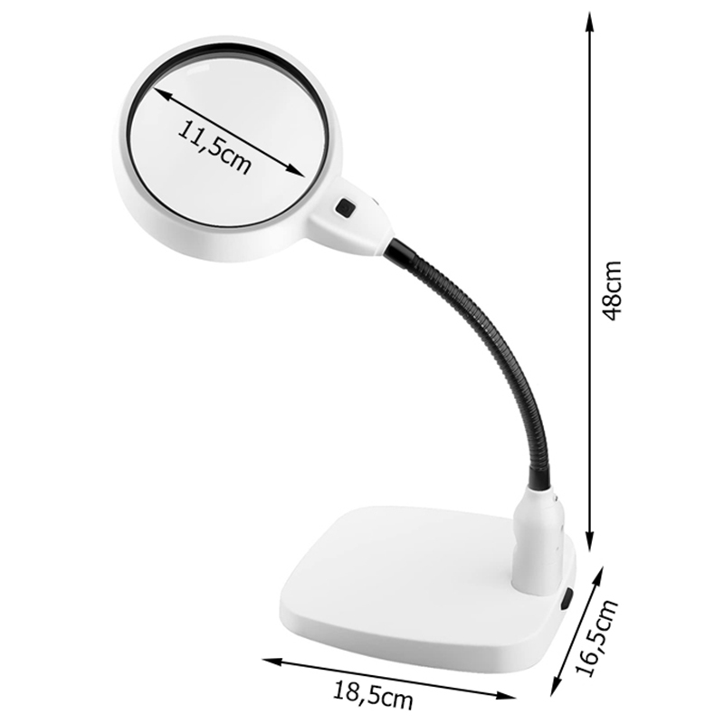 Stolná kozmetická lupa 10x s lampou 21LED
