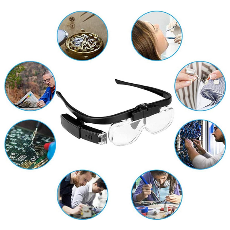 Okuliare s podsvietením so zväčšovacími šošovkami 4,5x