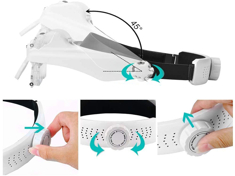 Náhlavná lupa s 3xLED podsvietením a vymeniteľnými šošovkami MG81000-G