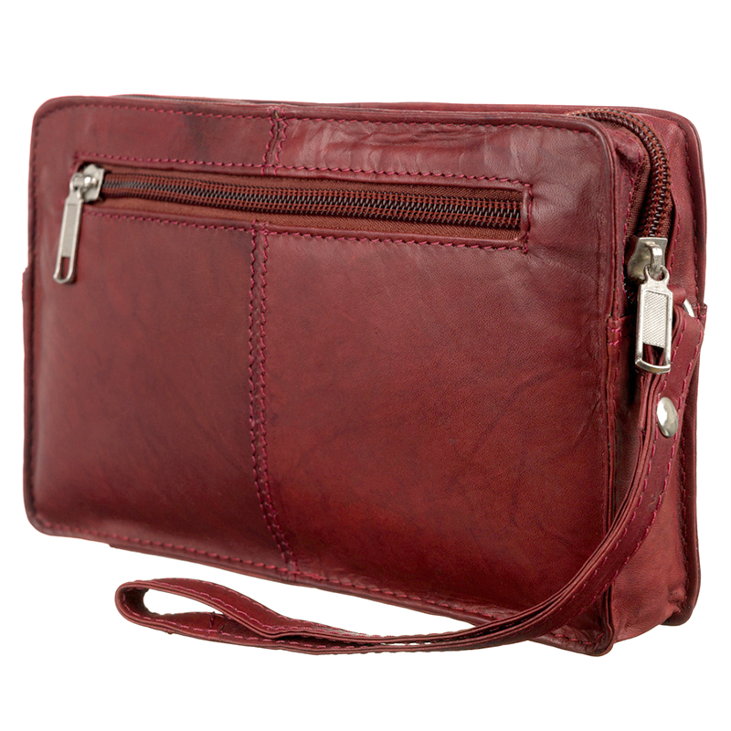 Kožená príručná taška 1264-BS tmavohnedá