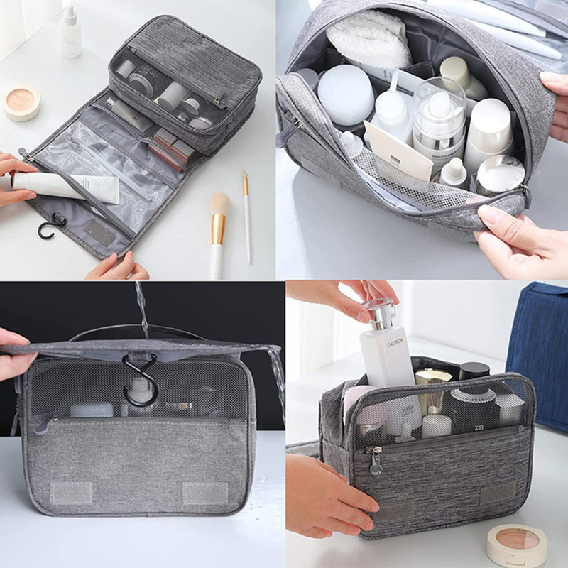 Závesný organizér na kozmetiku sivý