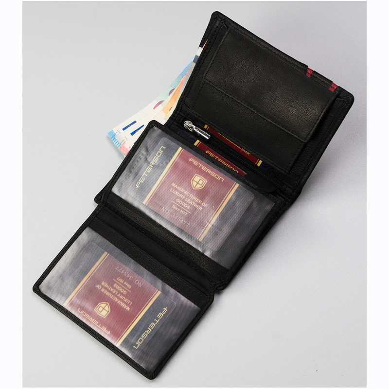 Darčeková sada PETERSON - Peňaženka s príveskom PK-2-N4 čierna/červená