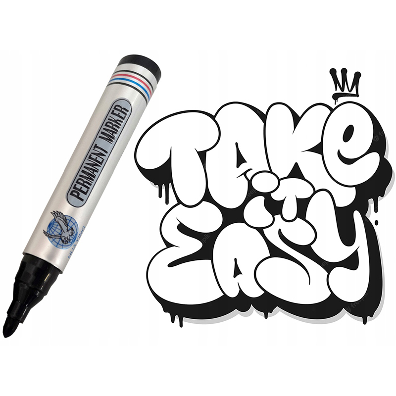 Popisovač permanentný čierny okrúhly