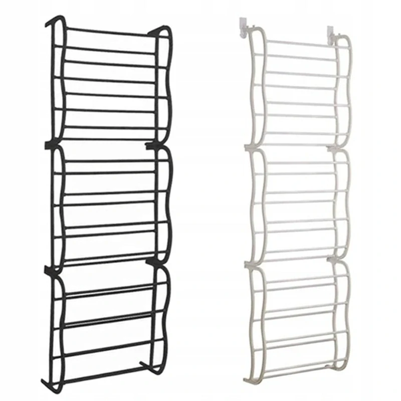 Regál na topánky závesný na dvere biely