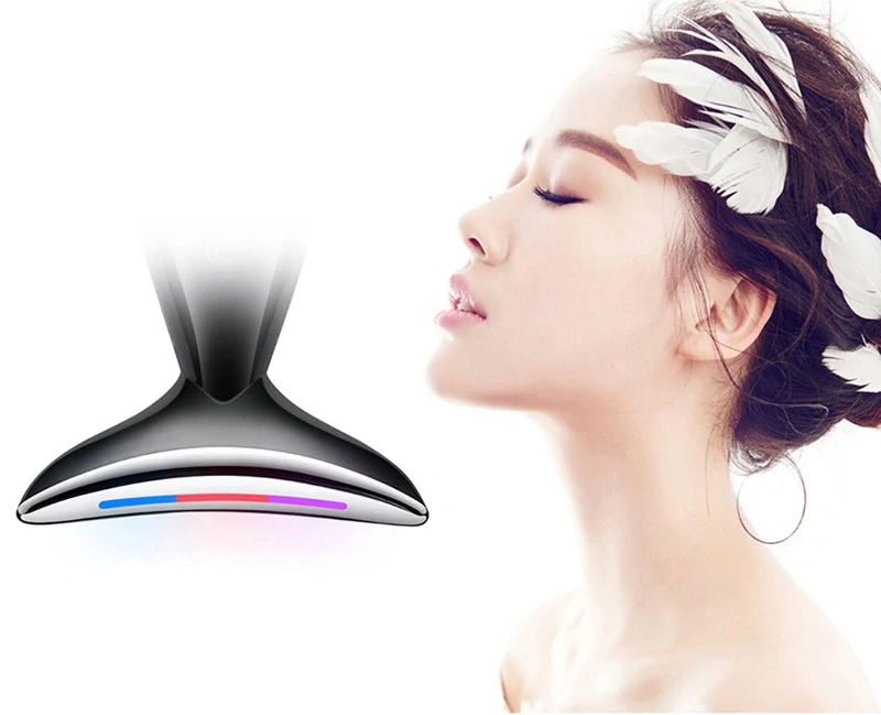 Ultrazvukový relaxačný masážny prístroj na krk a tvár EMS lifting 3v1