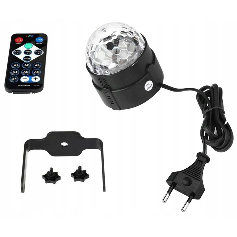 Diskotéková RGB guľa - projektor s diaľkovým ovládaním
