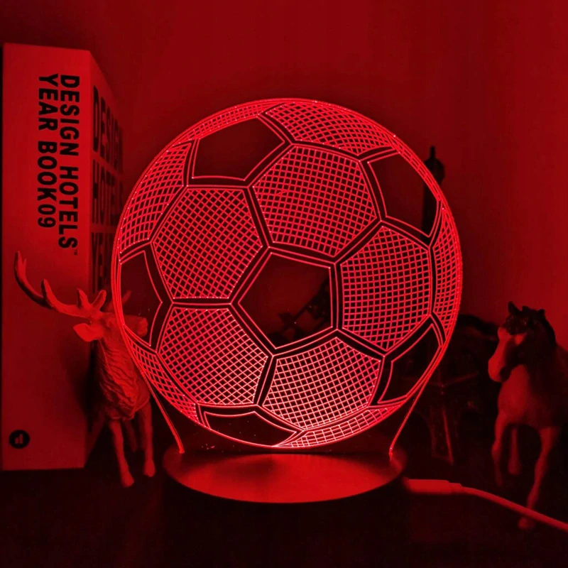 Lampa do detskej izby 3D LED Lopta s diaľkovým ovládaním