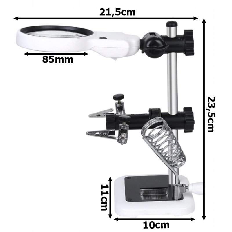 Sada Tretia ruka LED s lupou 5,25x a stojanom na spájkovačku