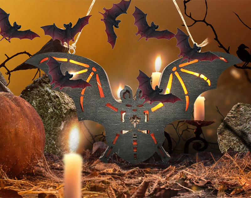 Halloweenska dekorácia Netopiere 4ks