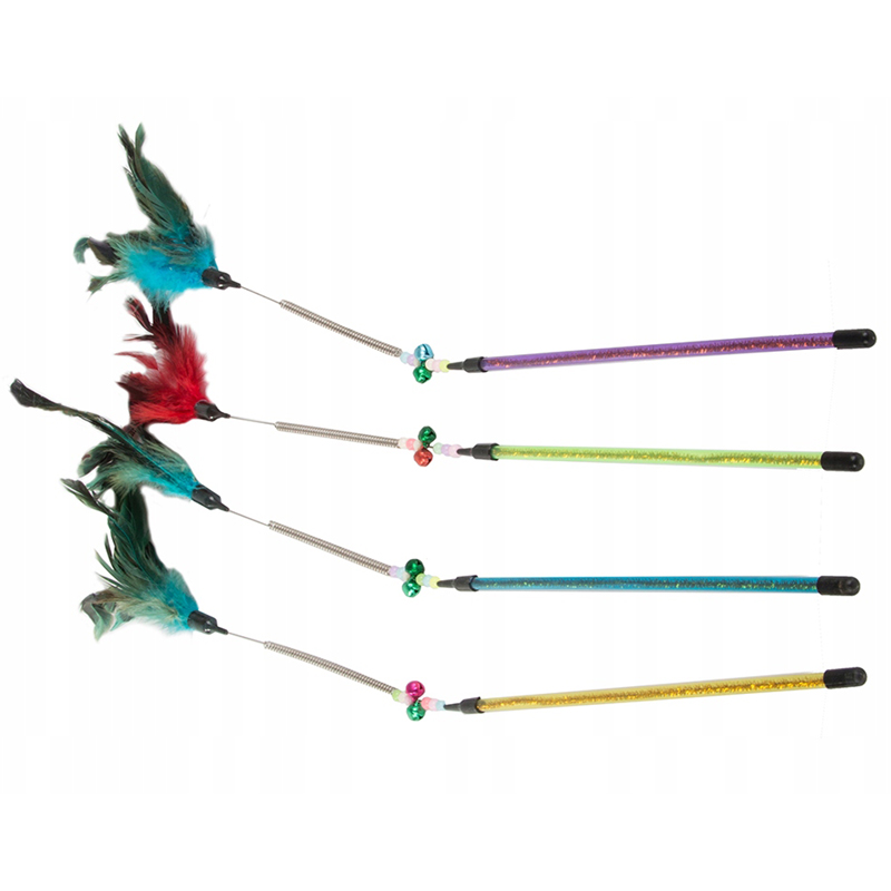 Hračka pre mačku hrkálka s pierkom