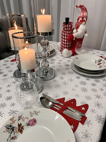 Vianočný obal na príbor Stromčeky (sada 12ks)