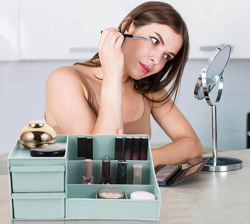 Organizér na kozmetiku a šperky zelený